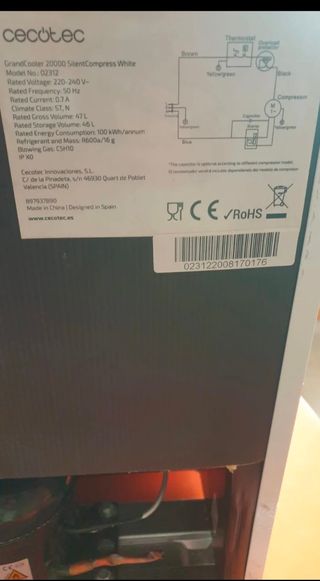 Mininevera Cecotec Grandcooler algo negociable