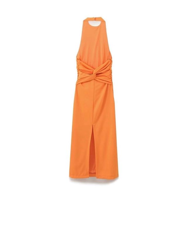 Vestido midi Zara naranja