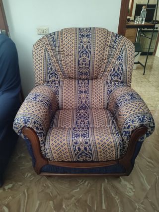 2 Butacas clásicas beige y azul