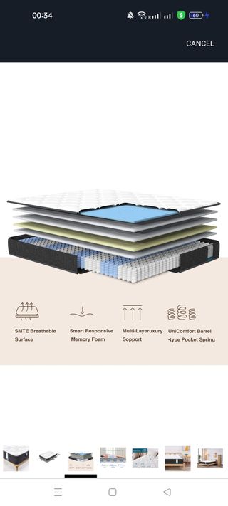 Colchón Inofia King Size - Semi nuevo 135x190cms