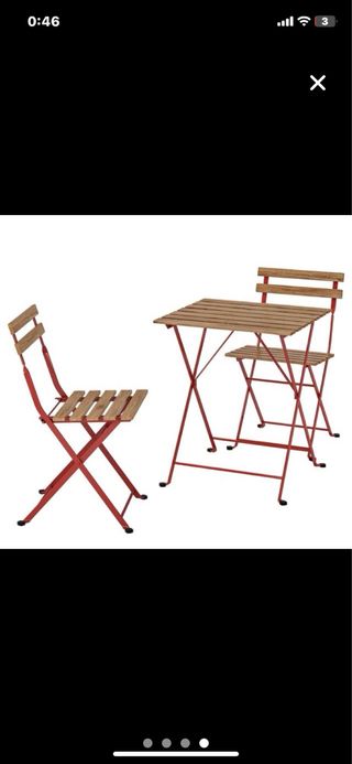 Mesa plegable de jardín - madera y metal