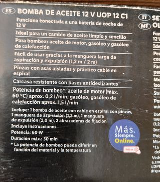 Bomba de extracción de aceite de motor.
