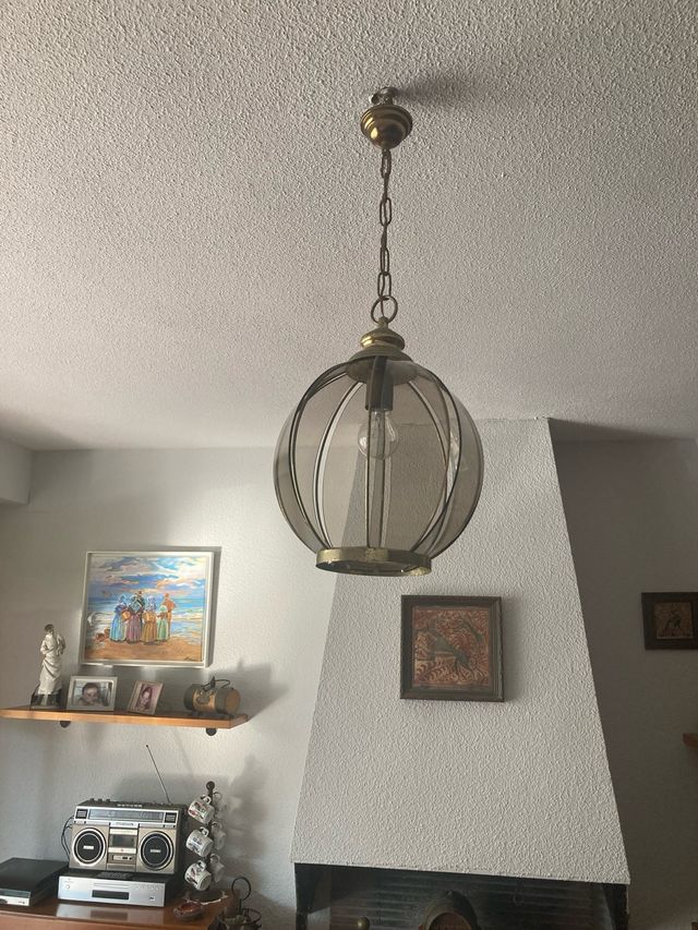 Lámpara colgante vintage dorada