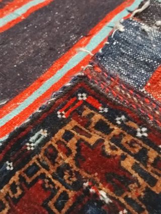 Alforjas tribales Baluch, lana, azul-rojo