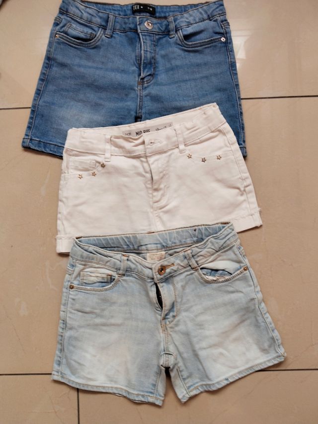 3 Shorts Vaqueros - Blanco y Azul