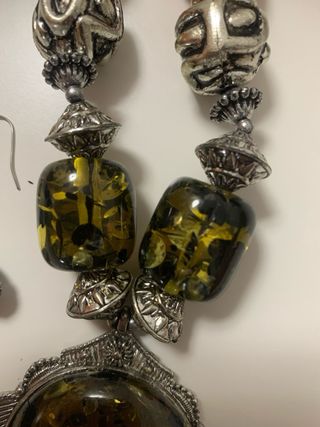 Collar y pendientes | Verde & Plata