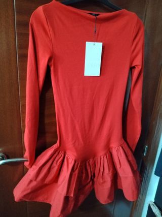 Vestido mini Zara rojo Talla S