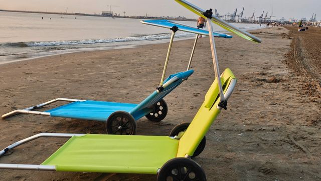 Hamacas playa con sombrilla