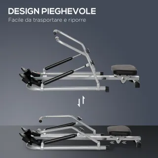 Vogatore Pieghevole, 4 Livelli di Resistenza e Dis