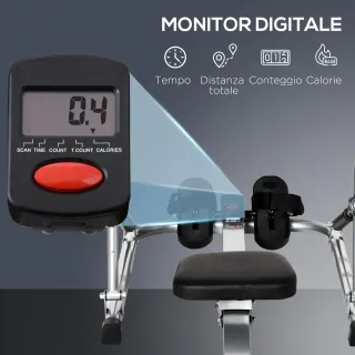 Vogatore Pieghevole, 4 Livelli di Resistenza e Dis