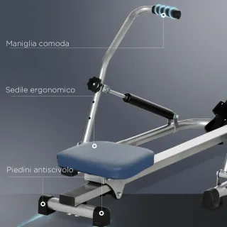 Vogatore Pieghevole, 4 Livelli di Resistenza e Dis