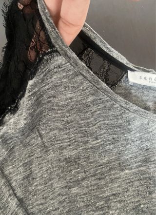 Blusa Sandro gris-negro algodon