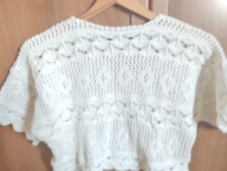 Jersey crochet blanco corto