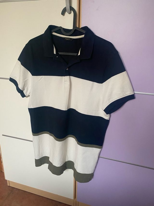 Polo rayas hombre - Azul, Blanco i verde