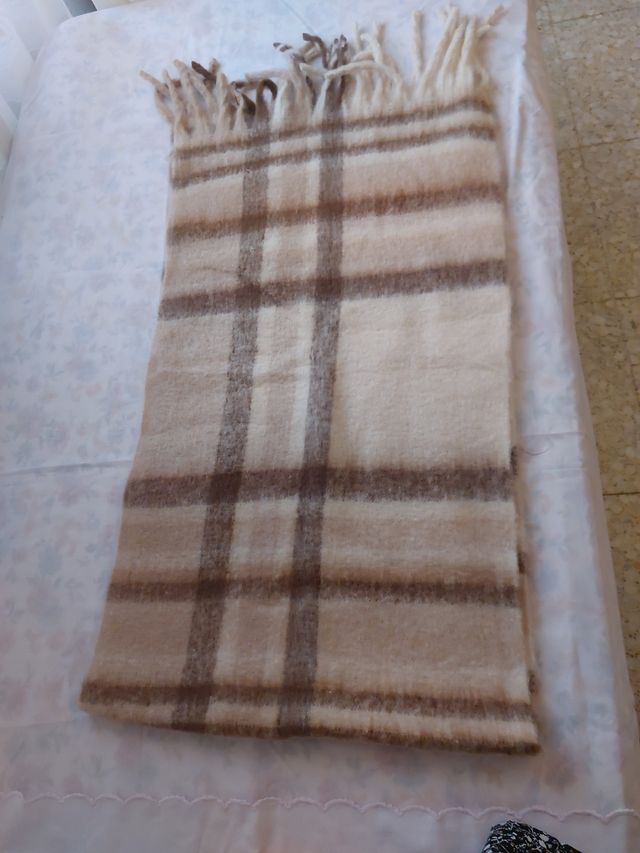 Bufanda cuadros beige-marrón