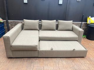 Sofa cama chaise longue beige