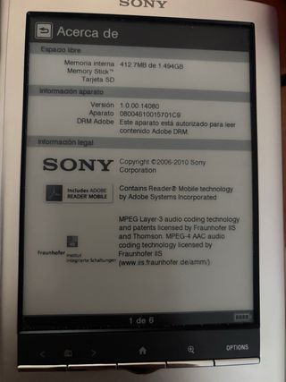 Sony PRS-650 (eReader) Plata