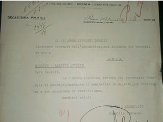 Firma originale Achille Starace rerarca fascista