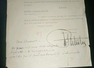 Firma originale Achille Starace rerarca fascista