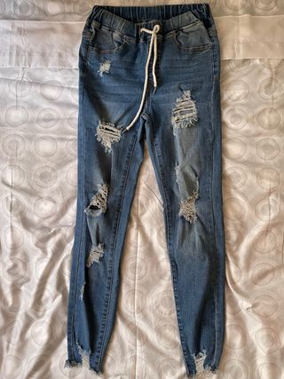 Vaqueros joggers rotos azules