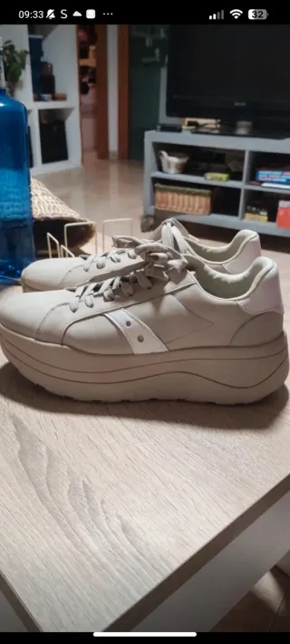 Zapatillas Chunky Beige Plataforma XXL Ondulada 41