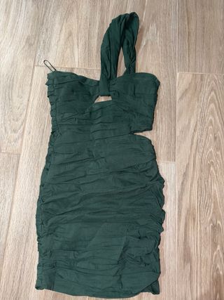 Vestido Zara verde oscuro XS