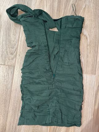 Vestido Zara verde oscuro XS