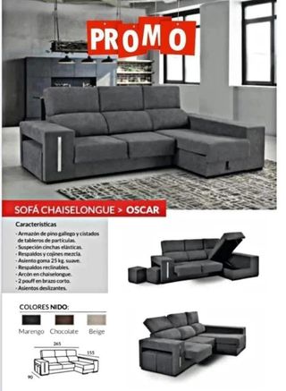 Sofá rinconera chaise longue