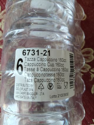 6 Tazze Cappuccino 160cc GOLDPLAST