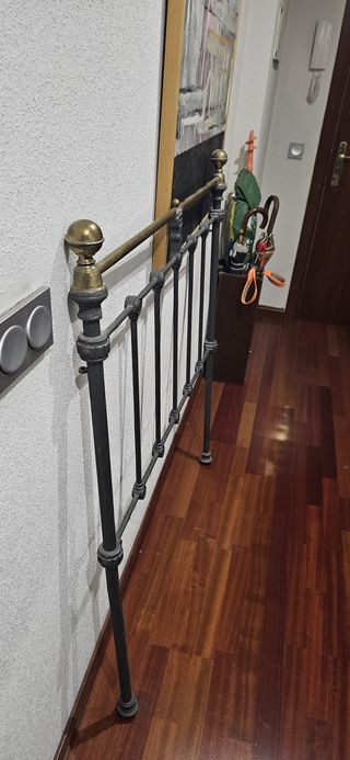 Cabeceros forja cama 105cm - Negro/Dorado