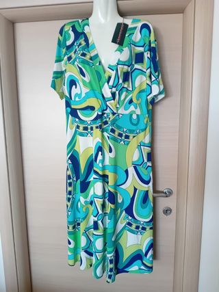 Vestito AnnaMaria verde multicolor