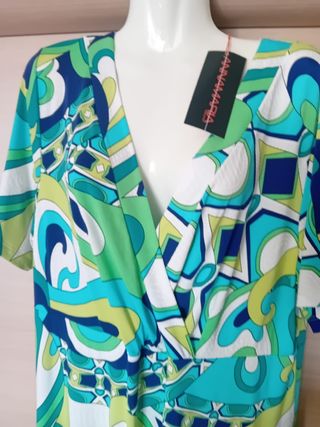 Vestito AnnaMaria verde multicolor