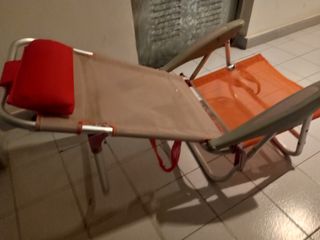 Silla playa plegable naranja-roja