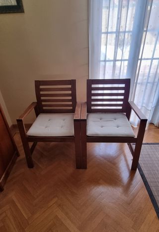 2 Sillones Madera color roble.