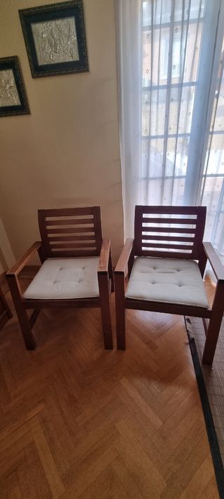 2 Sillones Madera color roble.