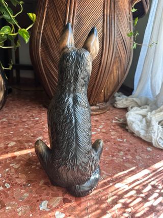 2 figuras pastor alemán cerámica