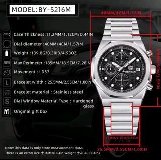 Reloj BENYAR cronógrafo plata
