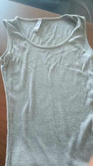 Vestito lungo grigio a canotta