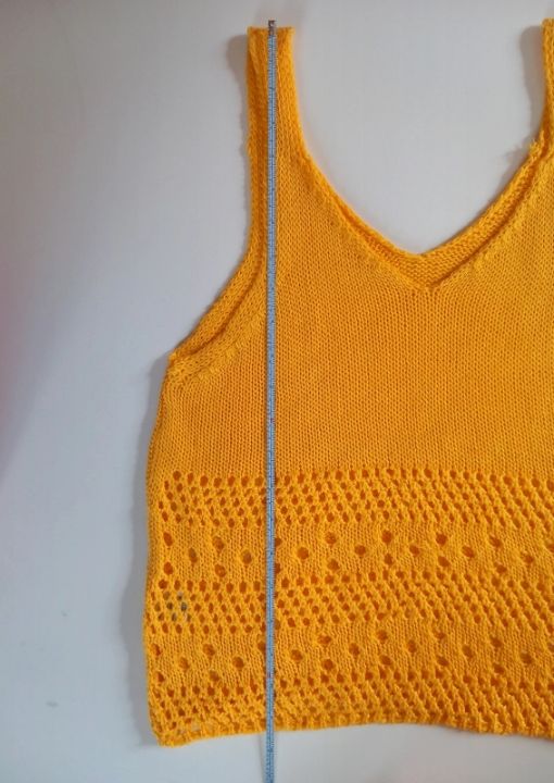 Top estivo crochet giallo canarino