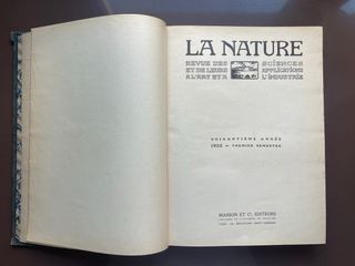 Revista antigua la Nature 1932