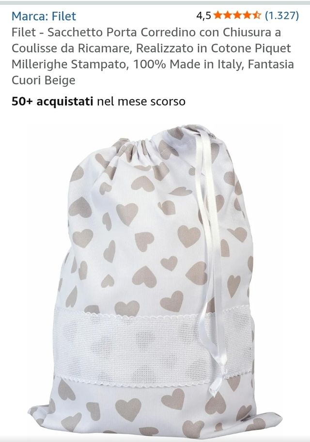 Sacchetto ricamato portacorredino