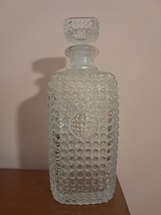 Juego licorera + 5 vasos cristal