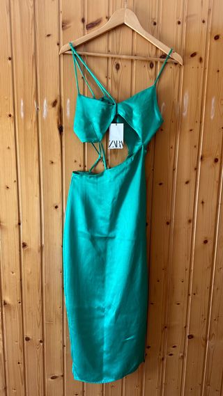 Vestido Zara Tirantes - Verde azulado