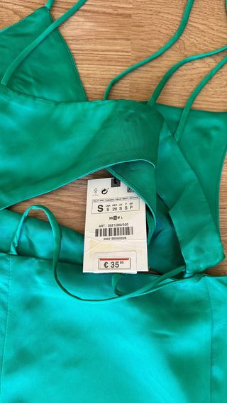 Vestido Zara Tirantes - Verde azulado