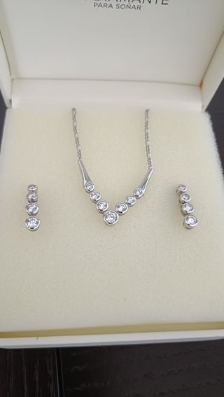 Gargantilla y pendientes plata
