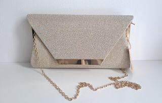 Bolso Menbur fiesta beige dorado