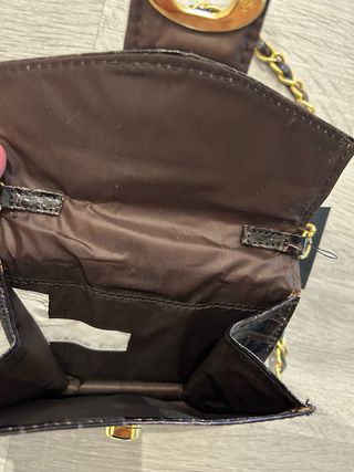 Bolso marca Blanco fiesta marrón dorado