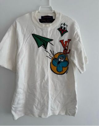 Cazadora cuero negra lv t shirt