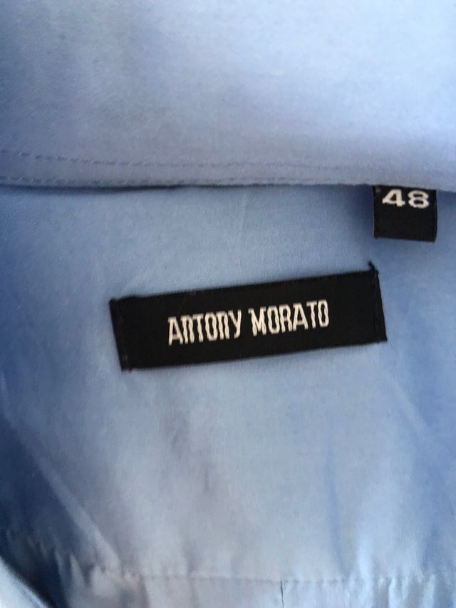 Camisa azul caballero pestuntada L.