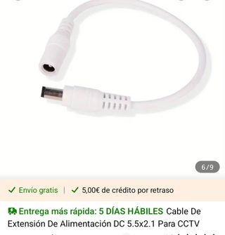 Vendo 2 Cables Extensión Alimentación de 1m DC 5.5